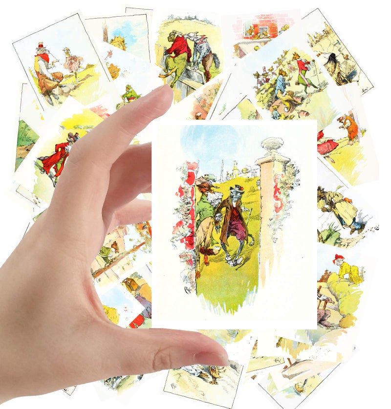 PIXILUV Large Stickers (24 pcs 2.5"x3.5") Flower Fairy and Small People Vintage Kids Book Illustration - Image 1